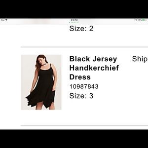 torrid black jersey hankerchief dress